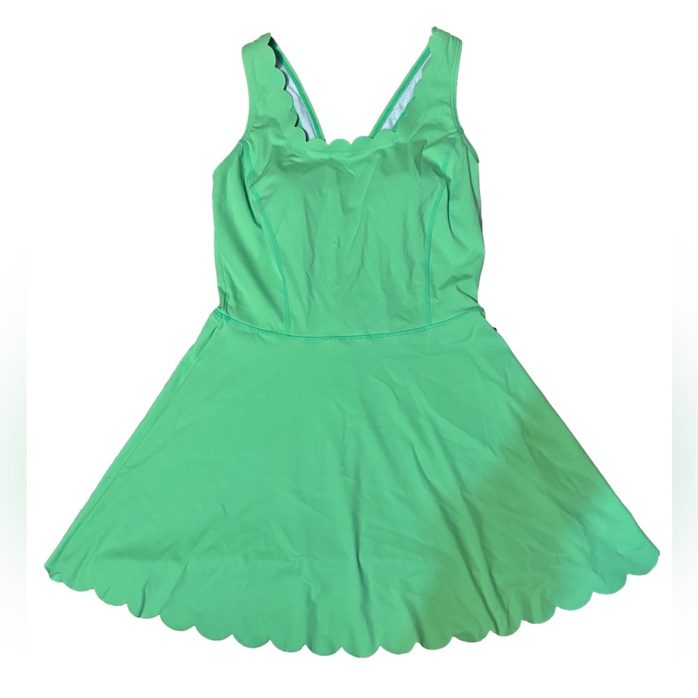 Spandex Ruffled Bright Green Dress